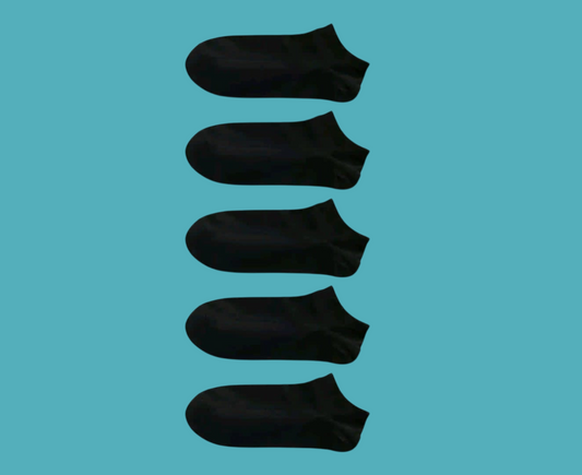 Black Cotton Ankle Socks