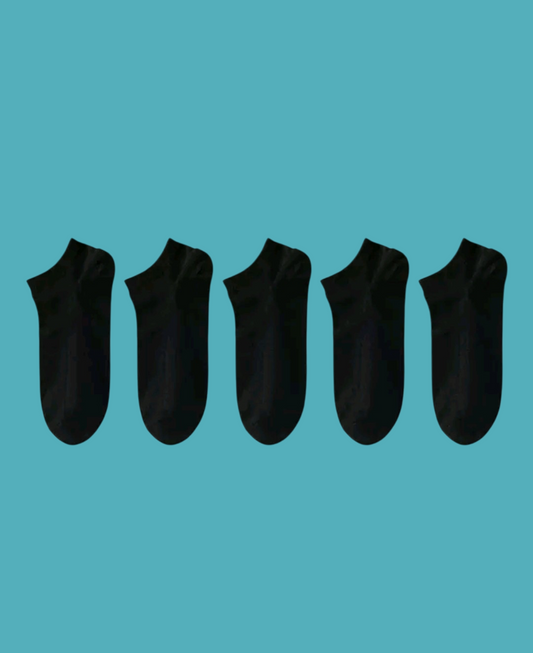 Black Cotton Ankle Socks