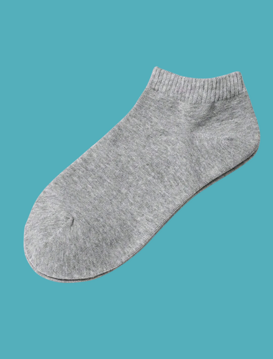 Grey Cotton Ankle Socks